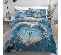 3D Printed Duvet Cover 3 Pieces Love Bedding Set Double with Zipper Closure and 2 Pillowcase Romance Forest Couples Soft Cosy Microfiber Reversible Quilt Cover for Kids Teens25a5