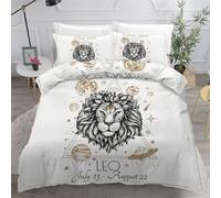 3D Printed Duvet Cover 3 Pieces Twelve Constellations Bedding Set Double with Zipper Closure and 2 Pillowcase Leo A Celestial Body Soft Cosy Microfiber Reversible Quilt Cover for Kids Teens27a29