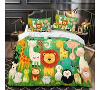 3D Printed Duvet Cover Lion Printed Luxury Duvet Cover Set Cartoon Quilt Cover Bedroom Collection 3Pcs Single Size（135 x 200 cm ）