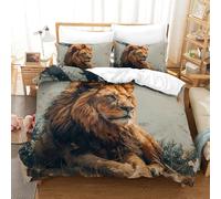 3D Printed Duvet Cover Set Lion, Soft Brushed Microfiber Quilt Covers, With Zipper Closure Pillowcases Stylish And Comfortable Bedding Double（200x200cm）