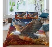 3D Printed Eagle Duvet Cover, Microfiber Bedding Cover Hidden Zipper for