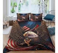 3D Printed Eagle Duvet Cover, Microfiber Bedding Cover Hidden Zipper for