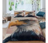 3D Printed Eagle Duvet Cover, Microfiber Comforter Cover Hidden Zipper for