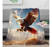 3D Printed Eagle in flight Home Blanket Microfiber Warm Soft Bedding Cosy Wildlife nature art Bedding Blanket Heartfelt Gift for Friends Colleagues Loved Ones 80×90inch(200x230cm)