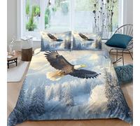 3D Printed Eagle Quilt Cover, Microfiber Duvet Cover Hidden Zipper for Home
