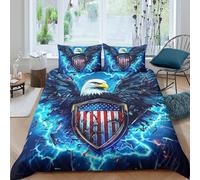 3D Printed Eagle Quilt Cover, Microfiber Duvet Cover Hidden Zipper for Home