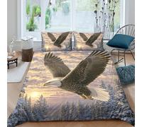 3D Printed Eagle Quilt Cover, Microfiber Duvet Cover Hidden Zipper for Home