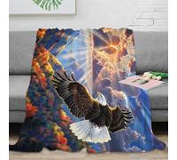 3D Printed Eagle soaring Bed Throw Microfiber Ultra Soft Warm Bedding nature fantasy art Fluffy Blanket Breathable All Season for Office Workers Students Teens Young Adults 60x80inch(150x200cm)