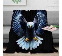 3D Printed Eagle wings spread Couch Blanket Microfiber Warm Soft Bedding Wild nature art Cozy Throw Blanket Wrinkle Resistant Non Pilling for Dorm Dwellers University Students 50x60inch(127x152cm)