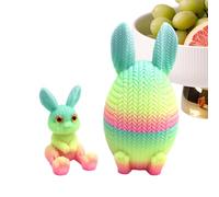 3D Printed Easter Bunny - Creation of Miniature Polymer Artwork, Lightweight Holiday Collectible, Modern Whimsical Hare Character | For Spring Arrangement Tabletop Display Case Children's Room S