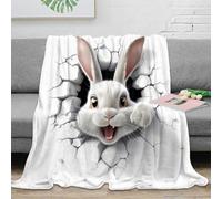 3D Printed Easter bunny Living Room Throw Microfiber Soft Cosy Bedding Warm Cartoon cute design Cozy Throw Blanket No Shedding for Apartment Dwellers Renters Young Adults 80×90inch(200x230cm)