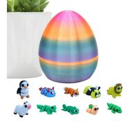 3D Printed Easter Eggs,Prefilled Fidget Toy with 10-piece Animals Inside - Prefilled Easter Eggs Toys - for Kids Girls Boys Adults Thanksgiving Valentine's Day Basket Bithday Chrismas Stuffers Party F
