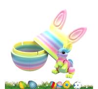 3D Printed Easter Eggs - Rainbow Gradient Decorative Eggs, Rabbit Toy Home Decor, Colorful Holiday Ornament, Fun Easter Egg | Ideal Decor For Outdoor Home Bedroom Living Room Office Party Birthday