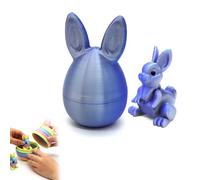 3D Printed Easter Eggs with Bunny Inside, Easter 3D Printed Bunny Eggs Set, Mystery Rabbit Egg Fidget Toy, Reusable Openable Egg Storage Box, Colourful Easter Basket Stuffer & Party Decoration (A)