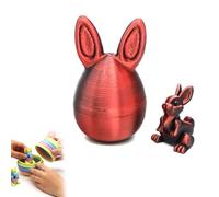 3D Printed Easter Eggs with Bunny Inside, Easter 3D Printed Bunny Eggs Set, Mystery Rabbit Egg Fidget Toy, Reusable Openable Egg Storage Box, Colourful Easter Basket Stuffer & Party Decoration (B.)