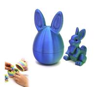 3D Printed Easter Eggs with Bunny Inside, Easter 3D Printed Bunny Eggs Set, Mystery Rabbit Egg Fidget Toy, Reusable Openable Egg Storage Box, Colourful Easter Basket Stuffer & Party Decoration (F)