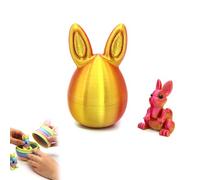 3D Printed Easter Eggs with Bunny Inside, Easter 3D Printed Bunny Eggs Set, Mystery Rabbit Egg Fidget Toy, Reusable Openable Egg Storage Box, Colourful Easter Basket Stuffer & Party Decoration (G)