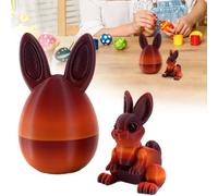 3D Printed Easter Eggs with Bunny Inside, Easter 3D Printing Mystery Bunny Egg Fidget Toy, Easters Rabbit 3D Printed Toys Mini Rabbit Toys Easters Gift for Children Party Decoration (F)