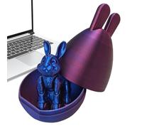 3D Printed Easter Rabbit Toy - Flexible Joint Fidget Egg Toy, Articulated Bunny Ornament, Crystal Decorative Figurine for Easter Gift, Home, and Workplace Decoration, 3.54x3.54x6.69 Inches