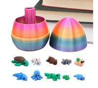 3D Printed Eggs | Fidget Toys with 10-piece Animals Inside | Easter Eggs with Toys Inside - for Kids Girls Boys Adults Thanksgiving Valentine's Day Basket Bithday Chrismas Stuffers Party Favor