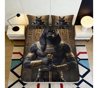 3D Printed Egyptian Myth Fitted Sheet Microfiber Deep Pocket Bedroom Bedding Egyptian Mattress Fitted Cover Washable 120x200x25cm