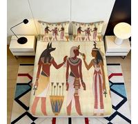 3D Printed Egyptian Myth Fitted Sheet Microfiber Deep Pocket Non-Slip Bedroom Bedding Egyptian Mattress Fitted Cover for Adults 90x200x25cm
