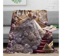 3D Printed Elegant bride Living Room Throw Microfiber Soft Cosy Bedding Warm Fantasy wedding scene Cozy Throw Blanket No Shedding for Apartment Dwellers Renters Young Adults 70×80inch(180x200cm)