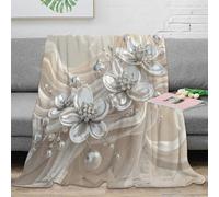3D Printed Elegant flower decor Thermal Blanket Microfiber Soft Cosy Bedding Warm Luxury bridal Blanket Compact Portable Non Pilling for Office Workers Teens Adults 50x60inch(127x152cm)