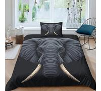 3D Printed Elephant Duvet Cover Sets Bedding Quilt Covers Zipper Closure Comforter Cover Microfiber Duvet Cover 3 Piece Duvet Cover Set for Teens And Adults Quilt Cover Set Single（135x200cm）