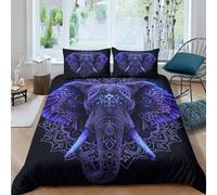 3D Printed Elephant Duvet Cover Sets Bedding Set Quilt Covers Zipper Closure Comforter Cover Microfibre Duvet Cover 3 Pieces Duvet Cover Set for Teens And Adults Quilt Cover Set King（220x240cm）