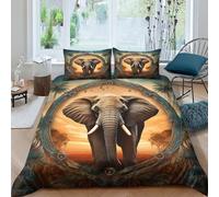 3D Printed Elephant Duvet Cover Sets Bedding Sets Quilt Covers Zipper Closure Comforter Cover Microfiber Duvet Cover 3 Pieces Duvet Cover Set for Teens And Adults Quilt Cover Set Double(200x200cm)