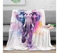 3D Printed Elephant Throw Blanket Fluffy Soft Cozy Super Soft Cozy Fuzzy Warm Throws with Anti-wrinkle/anti-tarnishing Lightweight for Bed And Sofa And Couch, Kids Adults 80x90inch(200x230cm)
