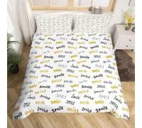 3D Printed English Alphabet Duvet Cover Super King Size For Kids Teens Black and Yellow Bedding Set The Ultra-Soft 3 Pieces includes 1 Quilt Covers 260x220 and 2 Pillowcases K.4170
