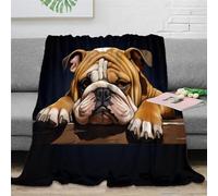 3D Printed English Bulldog Blankets Ultra-soft Super Soft Cozy Fuzzy Warm Throws with Anti-wrinkle/anti-tarnishing Lightweight Kids Boys Girls Christmas Birthday Present Present 80x90inch(200x230cm)