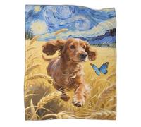 3D Printed English Cocker Spaniel Flannel Blankets for Kids Teens Adults Animals Soft, Plush, Fluffy, Warm, Cozy Throws for Bed, Couch And Travel 40x50inch(100x130cm)
