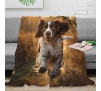 3D Printed English Springer Spaniel Blankets Soft And Warm Super Soft Cozy Fuzzy Warm Throws with Anti-wrinkle/anti-tarnishing Lightweight for Bed And Sofa And Couch, Kids Adults 40x50inch(100x130cm)
