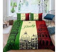 3D Printed European Stripes Super King Duvet Cover Architectural Patterns Duvet Sets Soft Breathable Microfibre 3Pcs Bedding 260x220 with Hidden Zipper Closure and 2 Pillowcases 50x75 3473-C