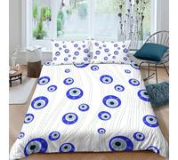 3D Printed Evil Eye Duvet Cover, Microfiber Bedding Cover Hidden Zipper for
