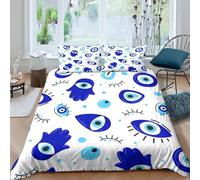 3D Printed Evil Eye Quilt Cover, Microfiber Bedding Cover Hidden Zipper for