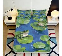 3D Printed Exotic Blue Floral Fitted Sheet Microfiber Soft Mattress Cover Ocean Leaf Pattern Bed Cover Non Slip Machine Washable Home Bedroom Decor 90x200x25cm