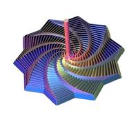 3D Printed Expanded Fractal Fidget Star - Hexagonal Spiral Honeycomb Sensory Toy with Handle, Expanding Stress Relief Focus Aid for Adults & Kids (A)