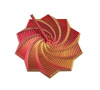 3D Printed Expanded Sensory Fidget Star, 2025 New Star Shaped Fidget Toys, Hexagonal Spiral Design with Handle, Colorful Desktop Stress Relief Toy for Adults(Red-gold)