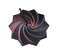 3D Printed Expanded Sensory Fidget Star, 2025 New Star Shaped Fidget Toys, Hexagonal Spiral Design with Handle, Colorful Desktop Stress Relief Toy for Adults(Black-red)