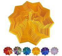 3D Printed Expanded Sensory Fidget Star,2026 New Fidget Star with Handle,Large 17 cm Colorful Expandable Fractal Hexagon Spinner (gold)