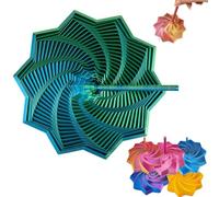 3D Printed Expanded Sensory Fidget Star - 3D Expanded Sensory Fidget Star with Handle, Colorful Whirling Spiral Design, for Relieving Stress, Irritability and Relaxation(Blue Gn,M-19rings)