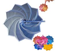 3D Printed Expanded Sensory Fidget Star - 3D Expanded Sensory Fidget Star with Handle, Colorful Whirling Spiral Design, for Relieving Stress, Irritability and Relaxation(Blue,L-25rings)