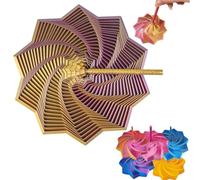 3D Printed Expanded Sensory Fidget Star - 3D Expanded Sensory Fidget Star with Handle, Colorful Whirling Spiral Design, for Relieving Stress, Irritability and Relaxation(Purple Gd,L-25rings)