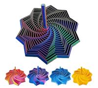 3D Printed Expanded Sensory Fidget Star - 3D Expanded Sensory Fidget Star with Handle, Colorful Whirling Spiral Design, for Relieving Stress, Irritability and Relaxation(Shadow,L-25rings)
