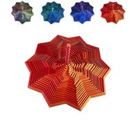 3D Printed Expanded Sensory Fidget Star, 3D Expanded Sensory Fidget Star with Handle,Expandable Fractal Fidget Toys Hexagon with Handle,for Relieving Stress, Irritability and Relaxation (Red,M)