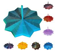 3D Printed Expanded Sensory Fidget Star, 3D Fidget Star 3 Sizes Multiple Colors, Spinny Silent Fractal Fidgets Hexagon Toy with Handle for Office Desk Adult Stress Relief(Blue-green,L)